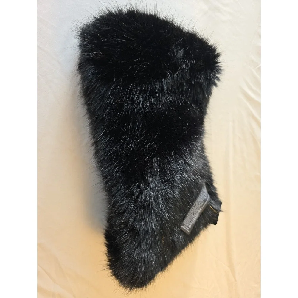 Zara Black Faux Fur Infinity Circle Winter Neck Warmer Scarf Luxurious Black New